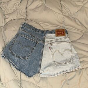 Two tone split dye Levi’s 501 shorts
